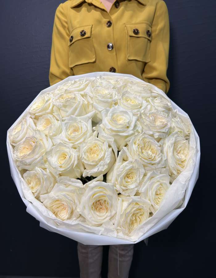 Букет из роз сорта Кэндллайт(Candlelight) "Ванильный пломбир"