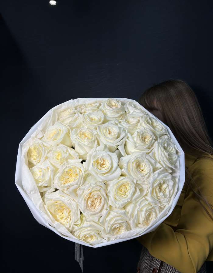 Букет из роз сорта Кэндллайт(Candlelight) "Ванильный пломбир"