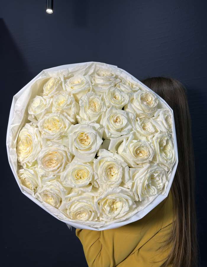 Букет из роз сорта Кэндллайт(Candlelight) "Ванильный пломбир"