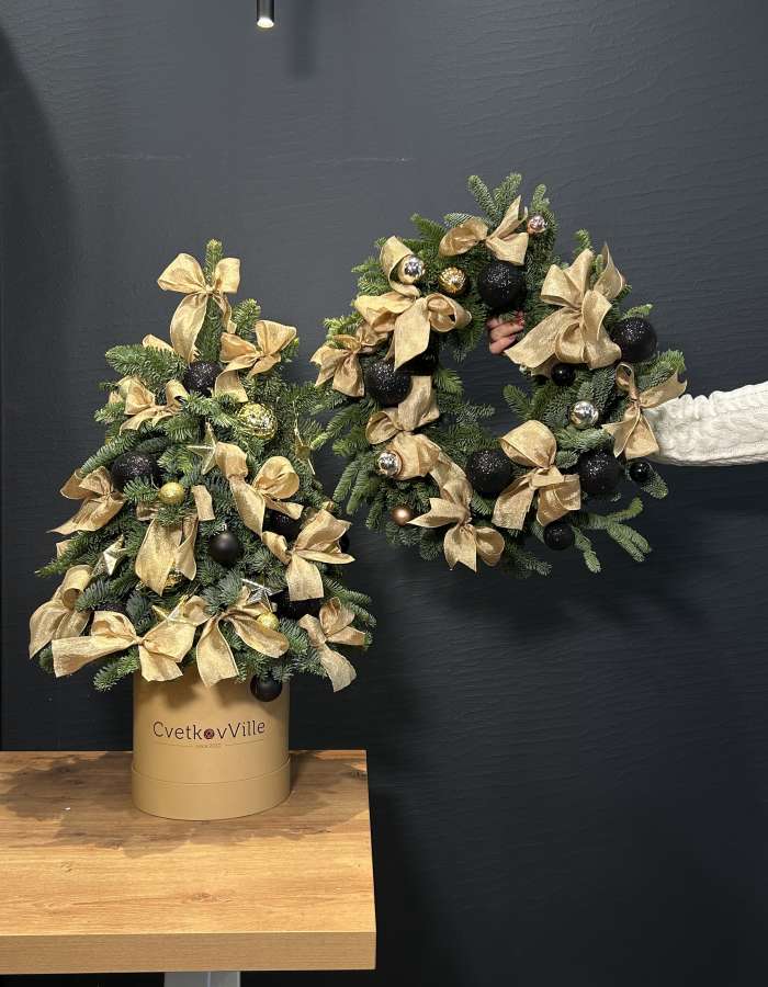Комбо - Елка + Венок "Стильный Новый Год"