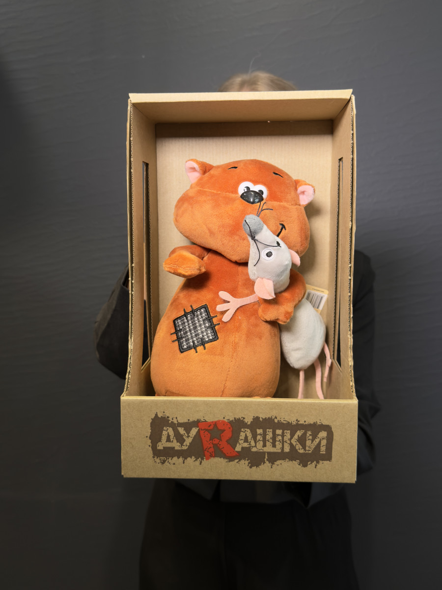 Мягкая Игрушка ДуRашки, Котэ и Мышка, 25 см, в Коробке