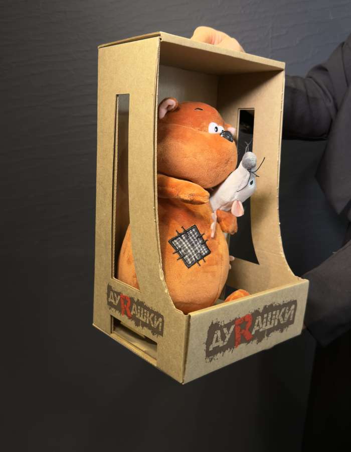 Мягкая Игрушка ДуRашки, Котэ и Мышка, 25 см, в Коробке