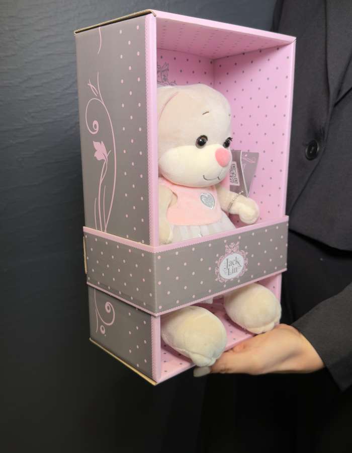 Мягкая Игрушка Jack&Lin, Зайка Лин в Платье с Сердечком, 20 см, в Коробке