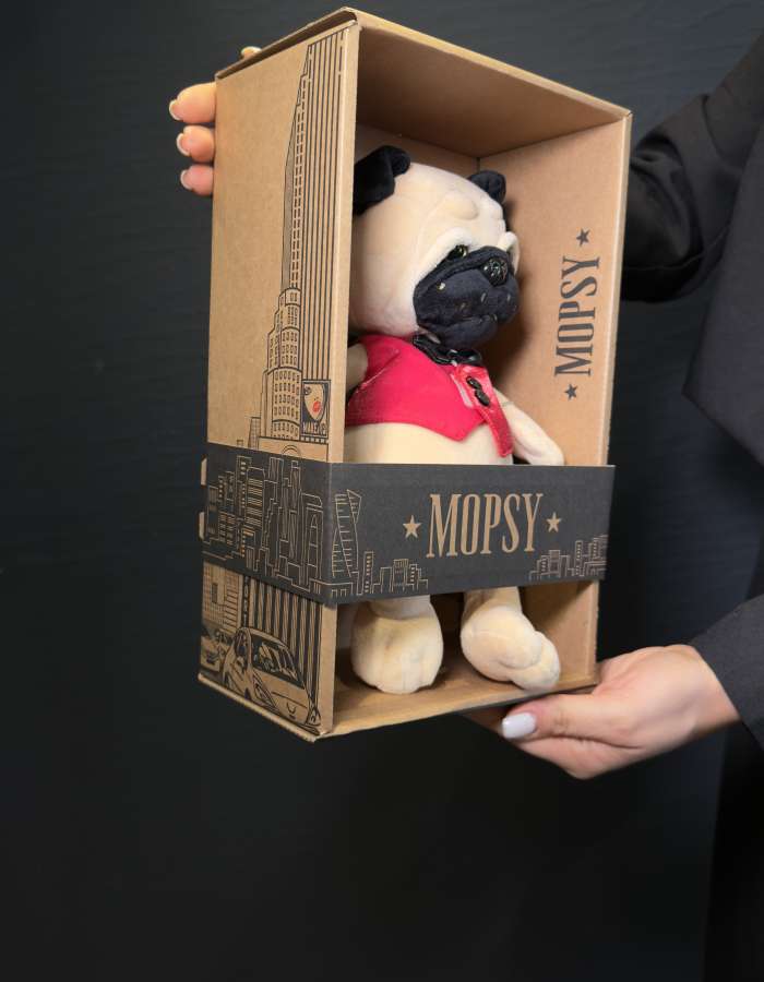 Мягкая Игрушка Mopsy, Мопс Мопси в Жилетке с Бабочкой, 20 см, в Коробке