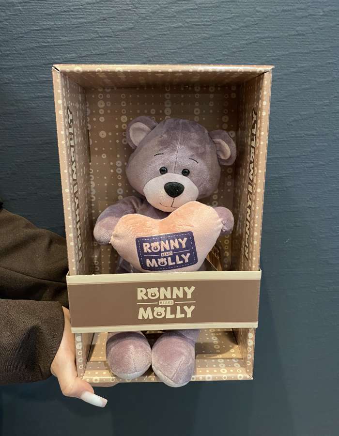 Мягкая Игрушка Ronny&Molly, Мишка Ронни с Сердечком, 21 см, в Коробке