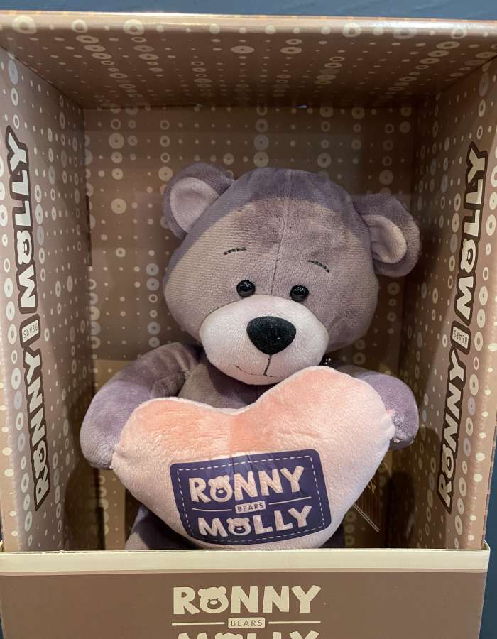 Мягкая Игрушка Ronny&Molly, Мишка Ронни с Сердечком, 21 см, в Коробке