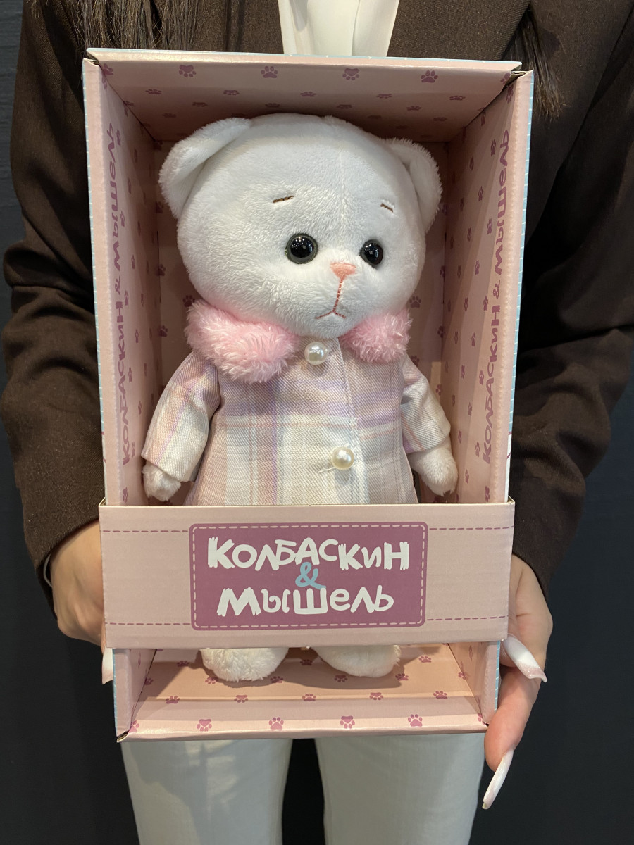 Мягкая Игрушка Колбаскин&Мышель, Мышель в Розовом Пальто, 20 см, в Коробке