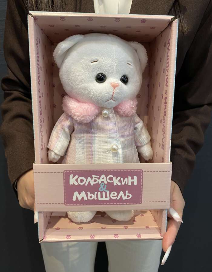 Мягкая Игрушка Колбаскин&Мышель, Мышель в Розовом Пальто, 20 см, в Коробке