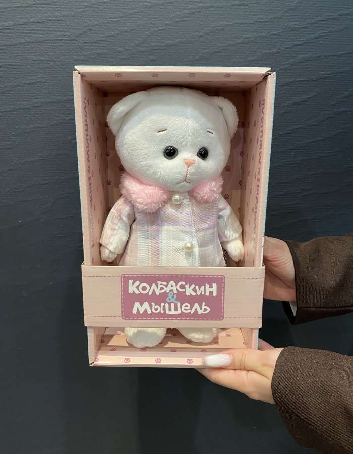 Мягкая Игрушка Колбаскин&Мышель, Мышель в Розовом Пальто, 20 см, в Коробке