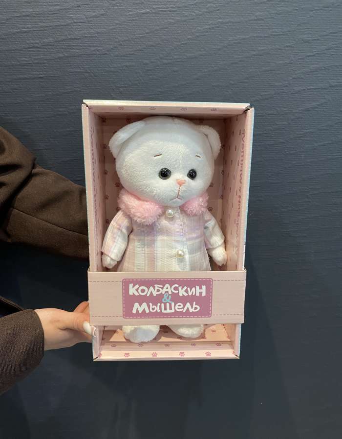 Мягкая Игрушка Колбаскин&Мышель, Мышель в Розовом Пальто, 20 см, в Коробке