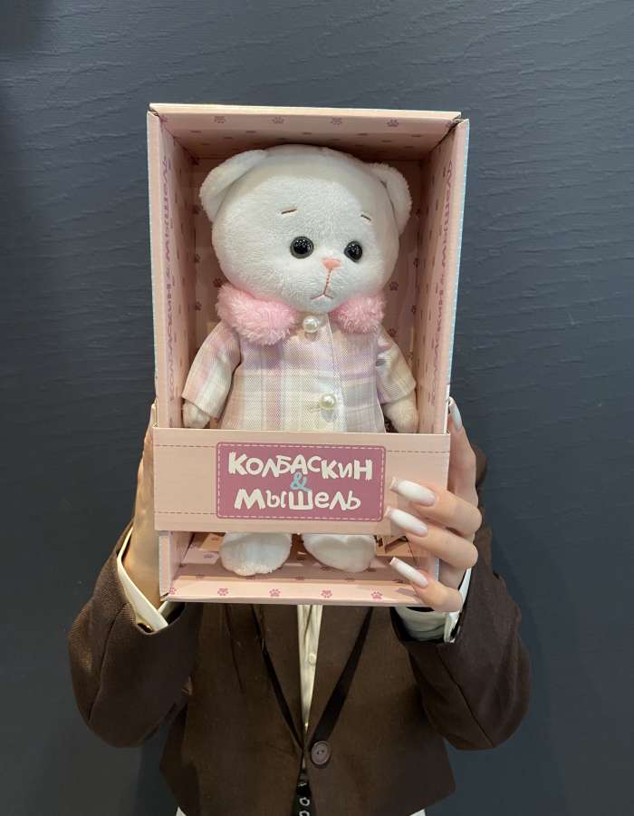 Мягкая Игрушка Колбаскин&Мышель, Мышель в Розовом Пальто, 20 см, в Коробке