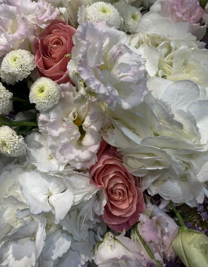 Букет из аллиума и гортензий "Сиреневый стиль"