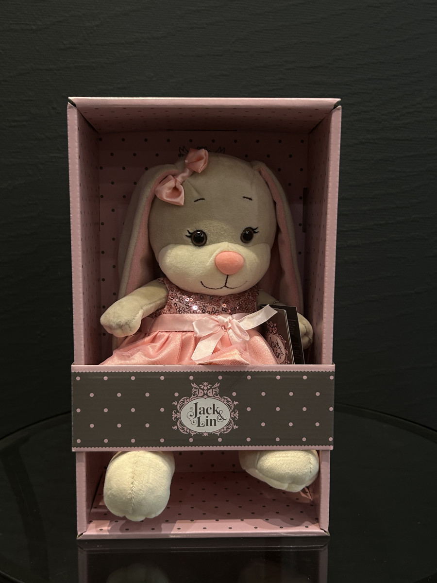 Мягкая Игрушка Jack&Lin, Зайка Лин В Розовом Платье С Пайетками, 20 см, В Коробке
