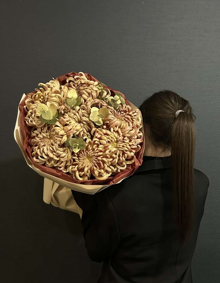 Букет из хризантем сорта Виенна(Viena) "Завивка"