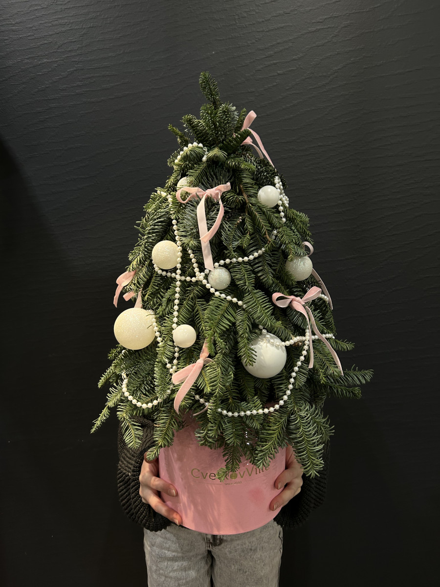 Новогодняя композиция из Нобилиса "Розовые веточки"