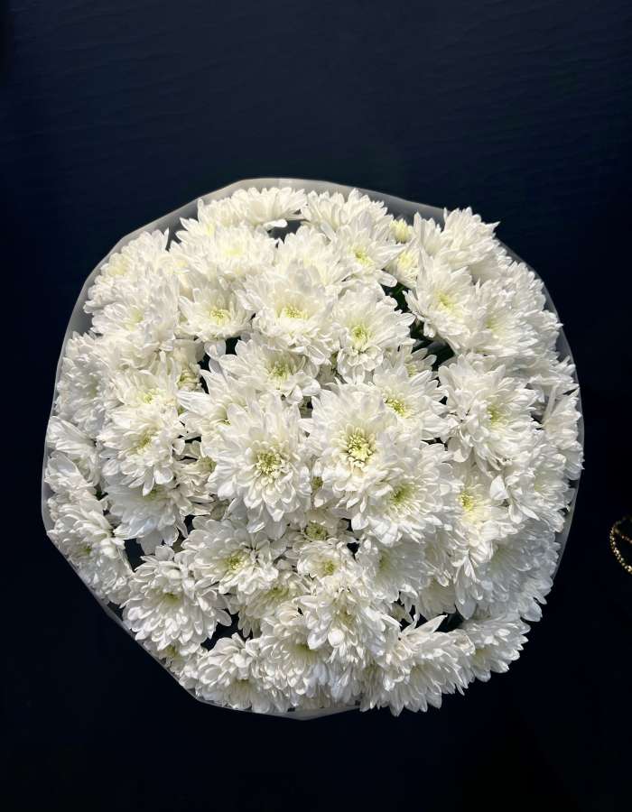 Букет из хризантем сорта Балтика(Baltica) "Белоснежная Игра"