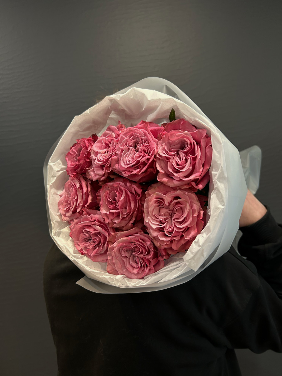 Букет из роз сорта  Кантри Блюз(Country Blues) "Розовый рай"