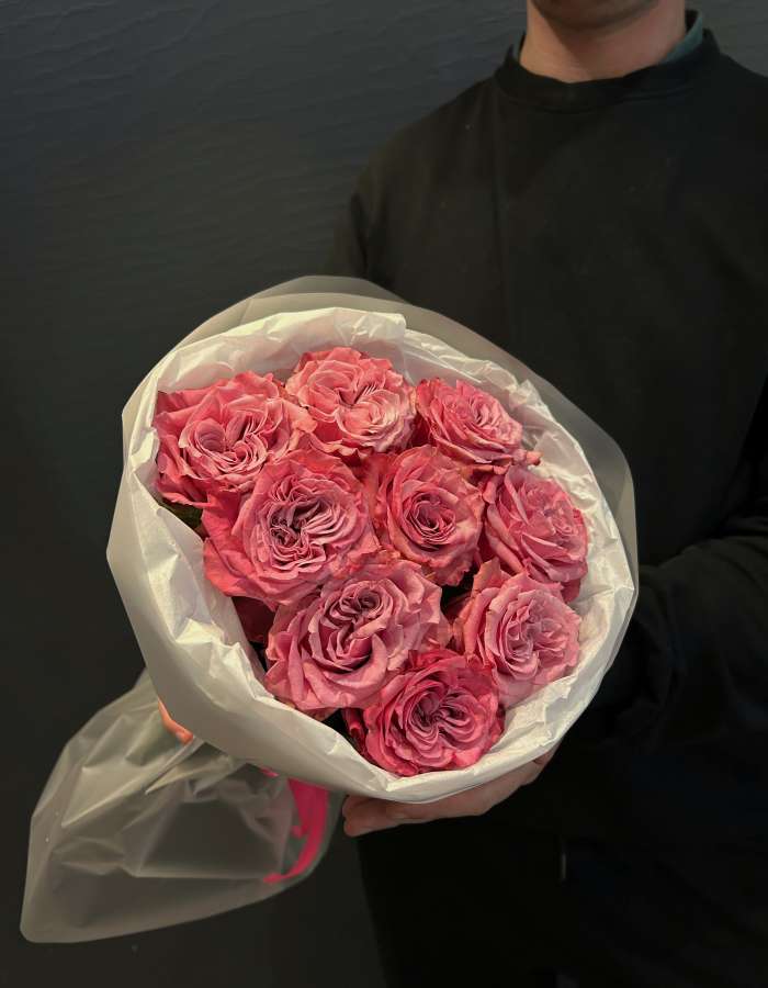 Букет из роз сорта  Кантри Блюз(Country Blues) "Розовый рай"