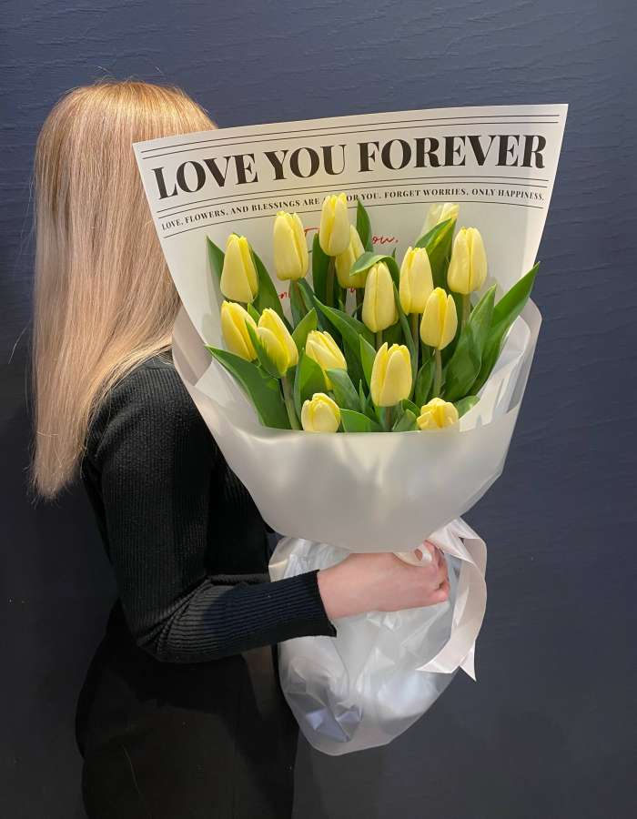 Букет из тюльпанов сорта Фан Фо Ту "Радость в сердце"