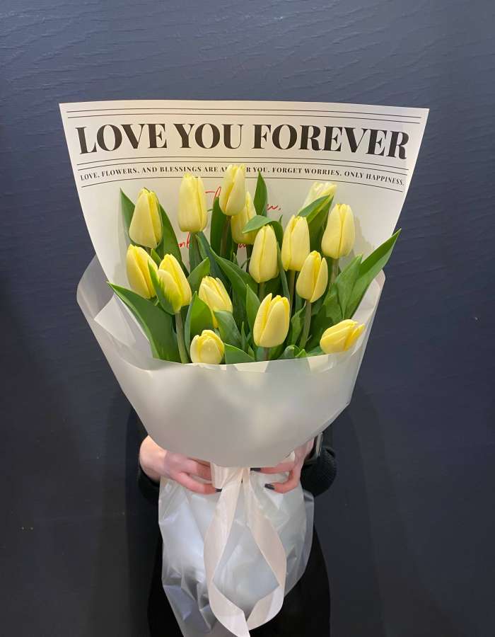 Букет из тюльпанов сорта Фан Фо Ту "Радость в сердце"