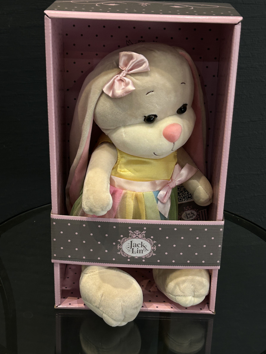 Мягкая игрушка, Зайка Лин в радужном платье