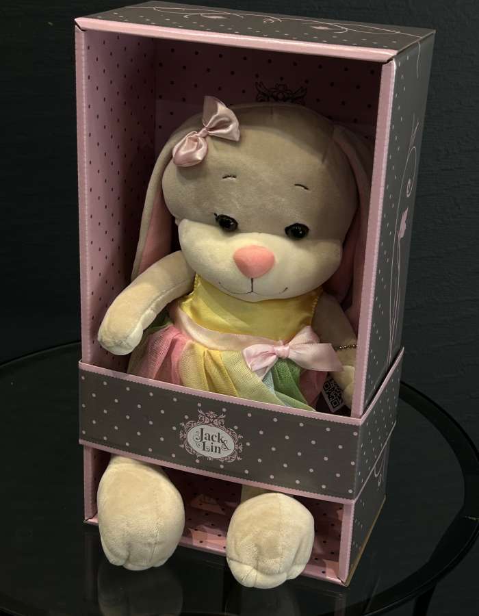 Мягкая игрушка, Зайка Лин в радужном платье